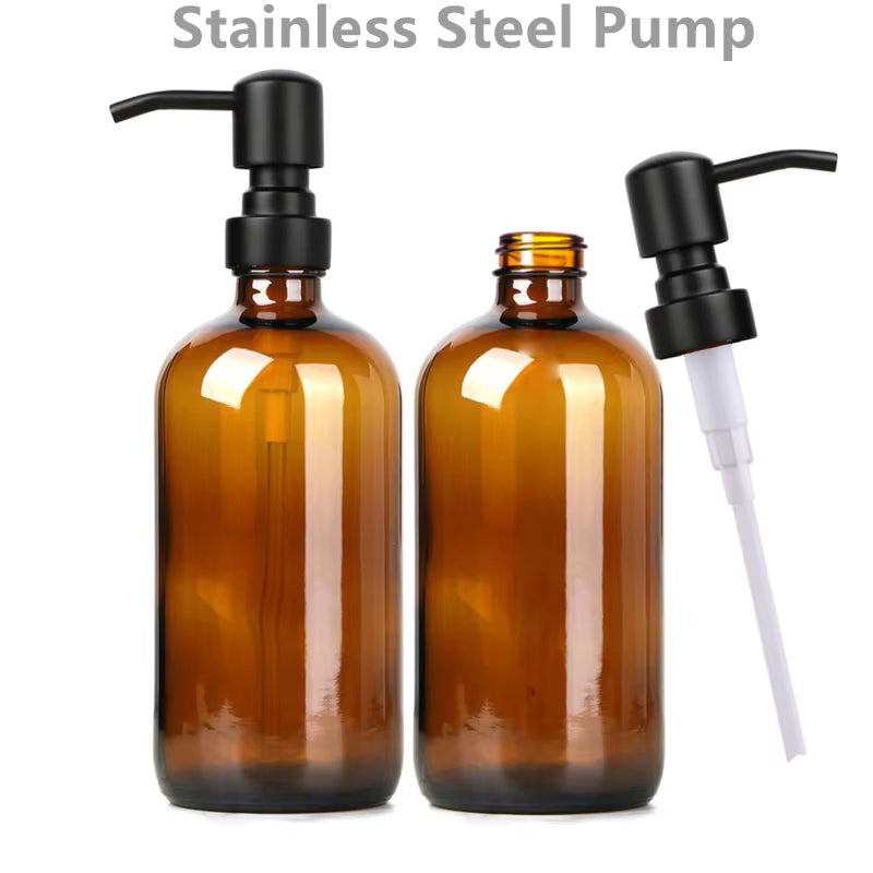 Amber Glass Soap Dispenser